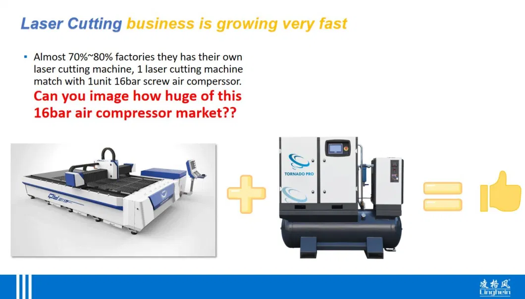 Linghein Top 15kw16 Bar Todo En Una Maquina De Corte Por Laser Compresor De Aire PARA Compresores De Aire De Ventas Compresor Compressor