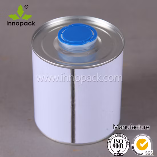 1L ペイント金属缶/コーティングブリキ缶、スナップオン蓋付き